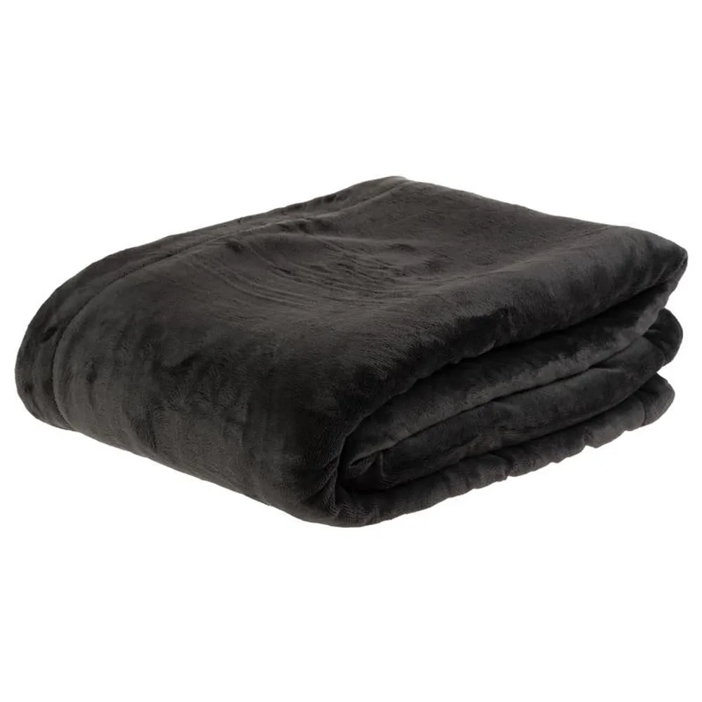 COCON Decke Fleece Sherpa 150 x 200 cm, Anthrazit-Weiss