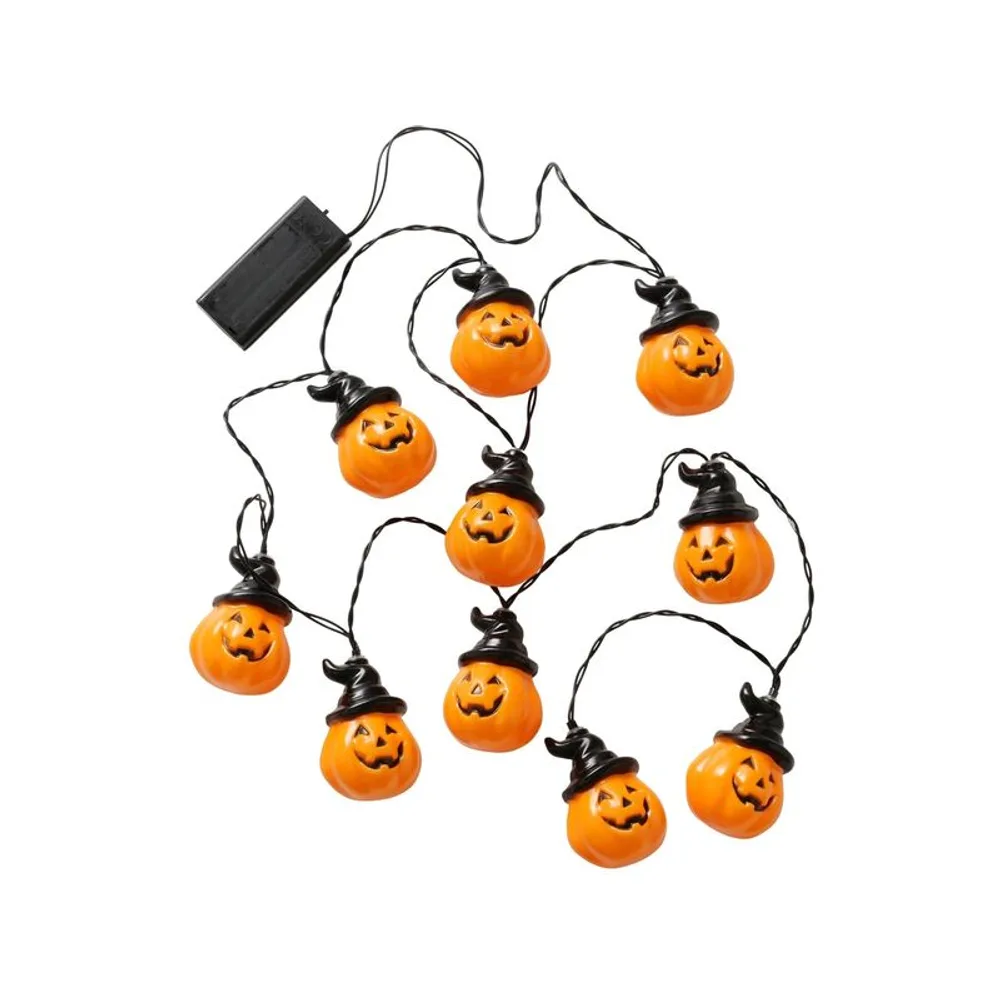 Boltze Lichterkette Grinso 180 cm, Orange/Schwarz